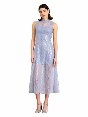 Line & Dot Lavender Sequin Midi Dress